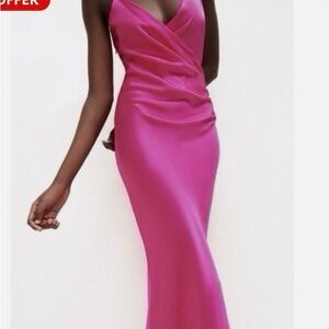 Chic Fuchsia Midi Dress